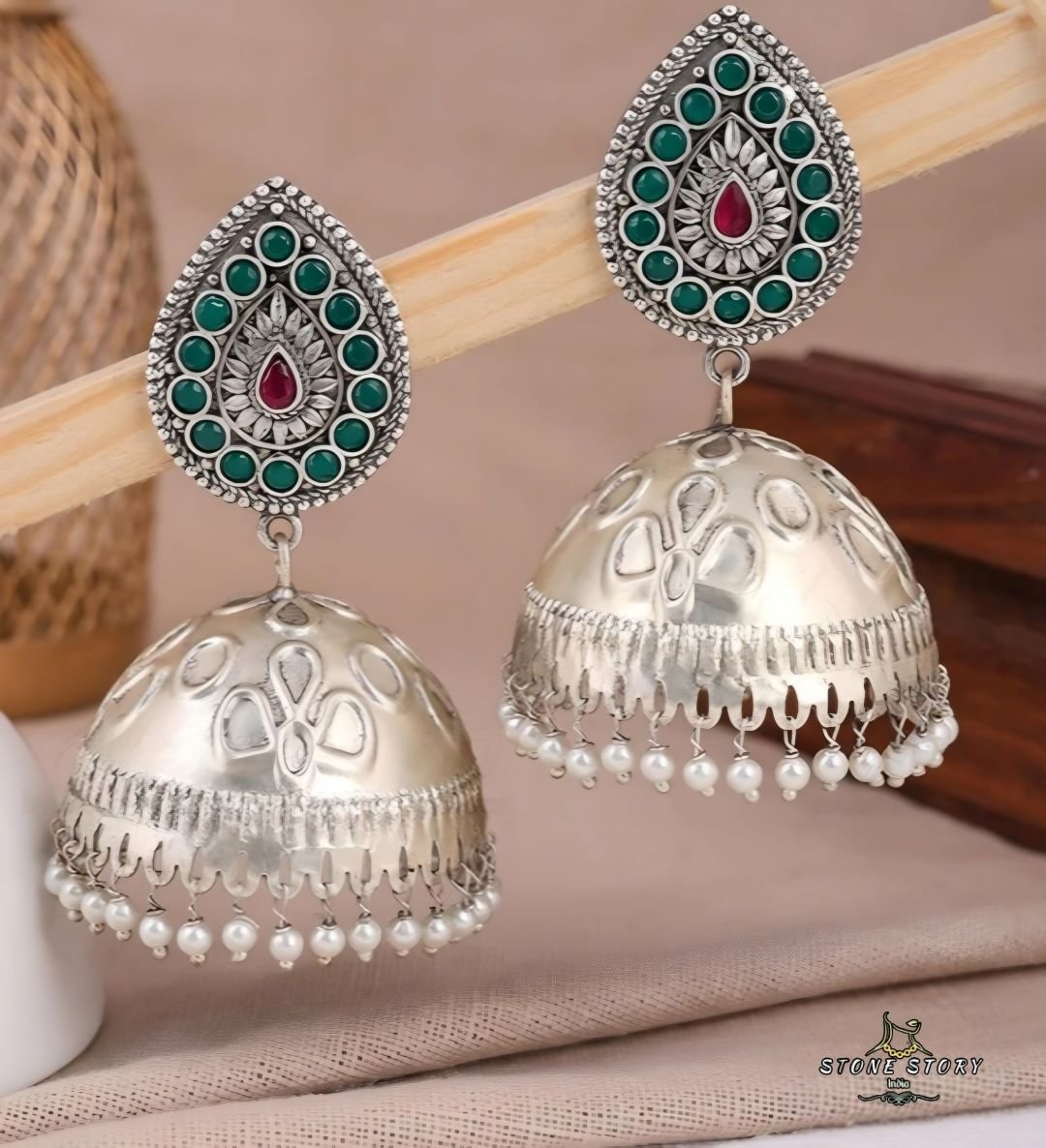 RADIANT MULTI-COLOR JHUMKA EARRINGS – BOHO CHIC ETHNIC JEWELLERY