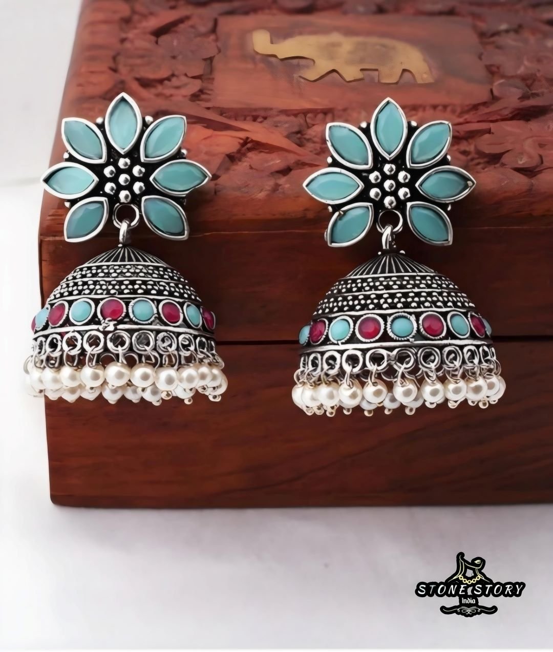 FLOWER MEDIUM JHUMKAS