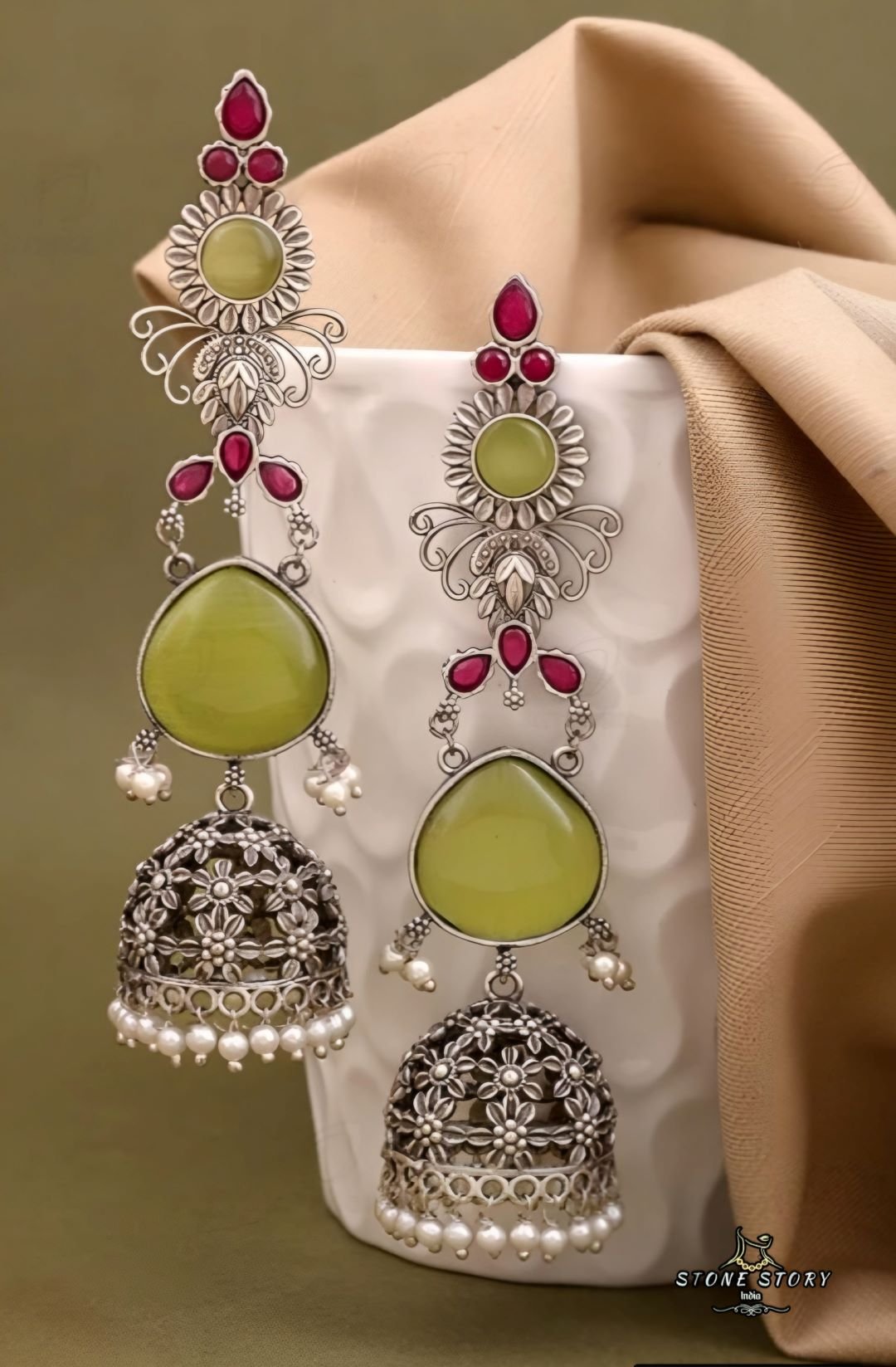 OXIDIZED LONG JHUMKA EARRINGS – ETHNIC ANTIQUE STATEMENT JEWELLERY